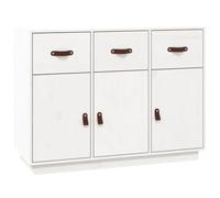 vidaXL Credenza Bianca 100x40x75 cm in Legno Massello di Pino