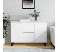 vidaXL Credenza Bianca 104x35x70 cm in Legno Multistrato, credenza con Ante, Mobile da Soggiorno, portaoggetti, credenza da Cucina, credenza Alta
