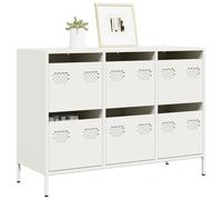 vidaXL Credenza Bianca 101,5x39x73,5 cm in Acciaio Laminato a Freddo