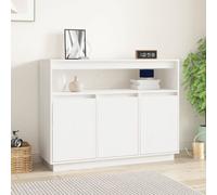 vidaXL Credenza Bianca 104,5x34x80 cm in Legno Massello di Pino