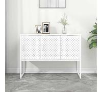 vidaXL Credenza Bianca 105x35x75 cm in Acciaio