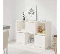 vidaXL Credenza Bianca 110,5x35x80 cm in Legno Massello di Pino