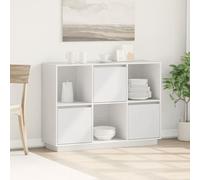 vidaXL Credenza Bianca 110,5x35x80 cm in Legno Massello di Pino