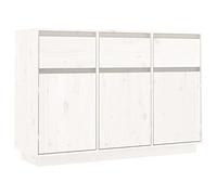 vidaXL Credenza Bianca 110x34x75 cm in Legno Massello di Pino
