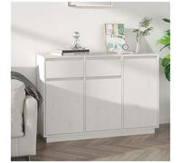 VIDAXL - Credenza Bianca 110x34x75 Cm In Legno Massello Di Pino