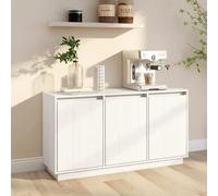 vidaXL Credenza Bianca 111x34x60 cm in Legno Massello di Pino