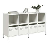 vidaXL Credenza Bianca 135x39x73,5 cm in Acciaio Laminato a Freddo, credenza da Cucina, Mobile da Salotto, Mobile da Cucina, Mobile da Soggiorno