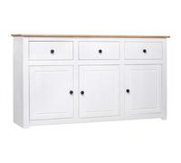 VIDAXL - Credenza Bianca 135x40x80 cm in Legno Massello di Pino Panama