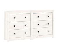 vidaXL Credenza Bianca 140x35x80 cm in Legno Massello di Pino