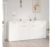 vidaXL Credenza Bianca 160x36x75 cm in Legno Multistrato