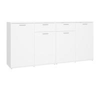 vidaXL Credenza Bianca 160x36x75 cm in Legno Multistrato