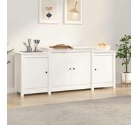 vidaXL Credenza Bianca 164x37x68 cm in Legno Massello di Pino