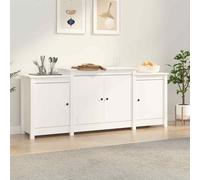vidaXL Credenza Bianca 164x37x68 cm in Legno Massello di Pino