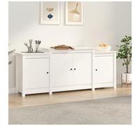 vidaXL Credenza Bianca 164x37x68 cm in Legno Massello di Pino