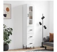 vidaXL Credenza Bianca 34,5x34x180 cm in Legno Multistrato