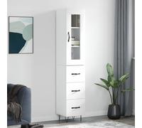 vidaXL Credenza Bianca 34,5x34x180 cm in Legno Multistrato