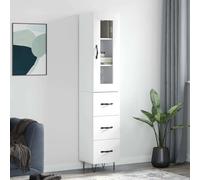 vidaXL Credenza Bianca 34,5x34x180 cm in Legno Multistrato