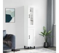 vidaXL Credenza Bianca 34,5x34x180 cm in Legno Multistrato