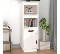 vidaXL Credenza Bianca 34x40x108,5 cm in Legno Massello di Pino
