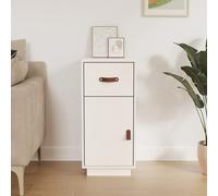 vidaXL Credenza Bianca 34x40x75 cm in Legno Massello di Pino