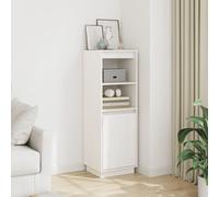 vidaXL Credenza Bianca 37x34x110 cm in Legno Massello di Pino