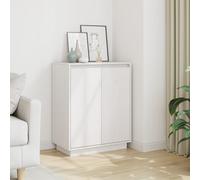 vidaXL Credenza Bianca 60x34x75 cm in Legno Massello di Pino