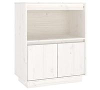 vidaXL Credenza Bianca 60x34x75 cm in Legno Massello di Pino