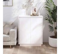 vidaXL Credenza Bianca 60x34x75 cm in Legno Massello di Pino