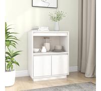 vidaXL Credenza Bianca 60x34x75 cm in Legno Massello di Pino