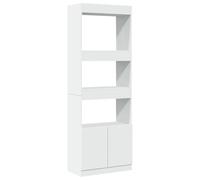 vidaXL Credenza Bianca 63x33x180 cm in Truciolato, libreria, libreria portaoggetti, libreria con Ante, libreria Moderna, Mobile portaoggetti