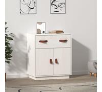 vidaXL Credenza Bianca 65,5x40x75 cm in Legno Massello di Pino