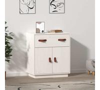 vidaXL Credenza Bianca 65,5x40x75 cm in Legno Massello di Pino