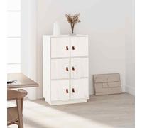 vidaXL Credenza Bianca 67x40x108,5 cm in Legno Massello di Pino