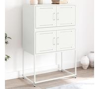 vidaXL Credenza Bianca 68,5x38,5x107 cm in Acciaio, credenza in Legno, credenze in Legno, armadietto Laterale, armadietto in Legno