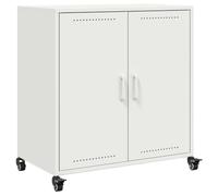 vidaXL Credenza Bianca 68,5x39x72 cm in Acciaio Laminato a Freddo, Mobile, credenza, Mobile Laterale, Mobile credenza, Mobile Contenitore, credenza