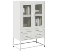 vidaXL Credenza Bianca 68x39x111,5 cm Acciaio, credenza, armadietto, credenza, Armadio, armadietto, armadietto, Armadio Alto, credenza Alta