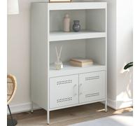 vidaXL Credenza Bianca 68x39x113 cm in Acciaio