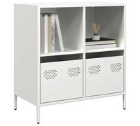 vidaXL Credenza Bianca 68x39x73,5 cm in Acciaio Laminato a Freddo