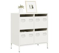 vidaXL Credenza Bianca 68x39x73,5 cm in Acciaio Laminato a Freddo