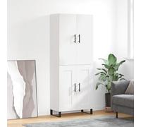 vidaXL Credenza Bianca 69,5x34x180 cm in Legno Multistrato