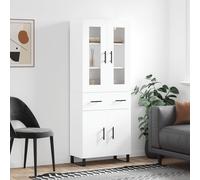 vidaXL Credenza Bianca 69,5x34x180 cm in Legno Multistrato