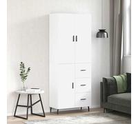 vidaXL Credenza Bianca 69,5x34x180 cm in Legno Multistrato