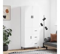 Credenza Bianca 69,5x34x180 cm in Legno Multistrato