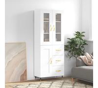 vidaXL Credenza Bianca 69,5x34x180 cm in Legno Multistrato