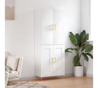 vidaXL Credenza Bianca 69,5x34x180 cm in Legno Multistrato