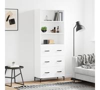 vidaXL Credenza Bianca 69,5x34x180 cm in Legno Multistrato