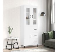 vidaXL Credenza Bianca 69,5x34x180 cm in Legno Multistrato