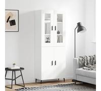 vidaXL Credenza Bianca 69,5x34x180 cm in Legno Multistrato