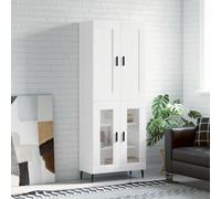 vidaXL Credenza Bianca 69,5x34x180 cm in Legno Multistrato