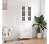 vidaXL Credenza Bianca 69,5x34x180 cm in Legno Multistrato